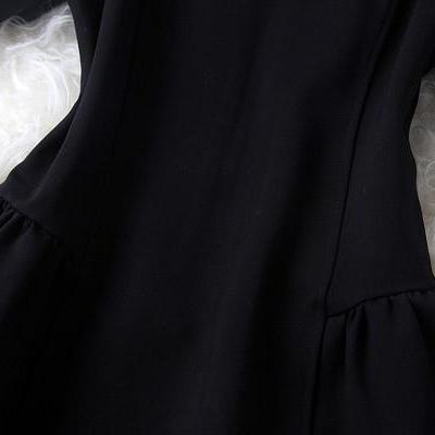 Long Sleeve Dress In Black