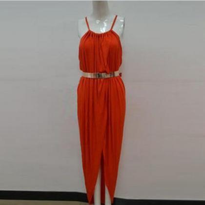 Sexy Cute Design Pure Color Dress With Belt