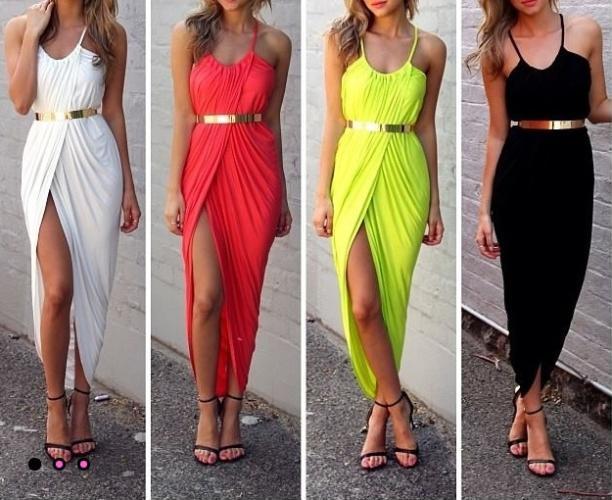 Sexy Cute Design Pure Color Dress With Belt