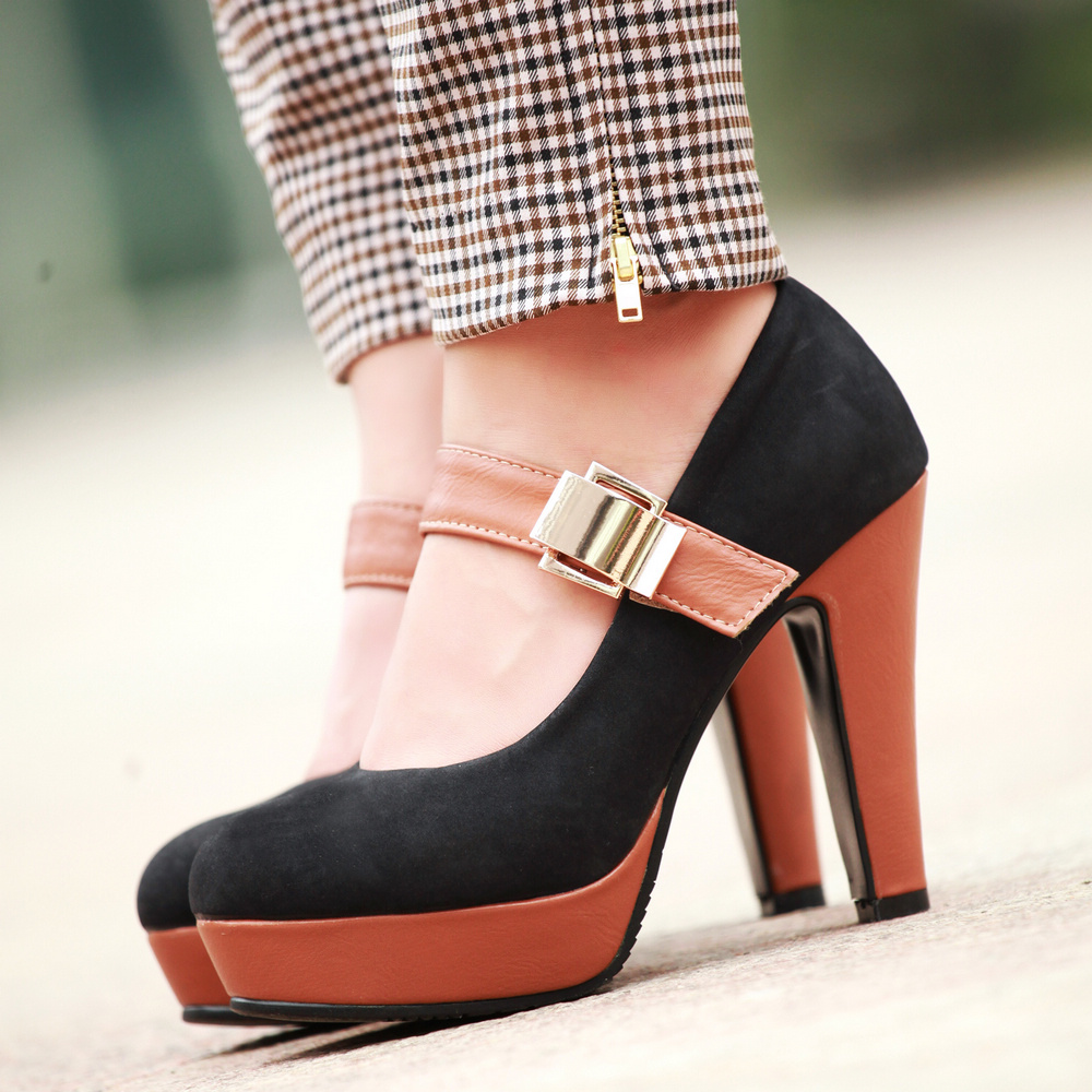 Rome Style Platform Shoes For Women Fashion Thick Heel Pumps Ladies Dress Casual Shoes Sexy High Heels Pumps